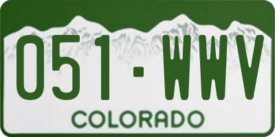 CO license plate 051WWV