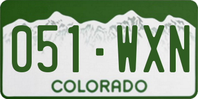 CO license plate 051WXN