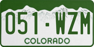 CO license plate 051WZM