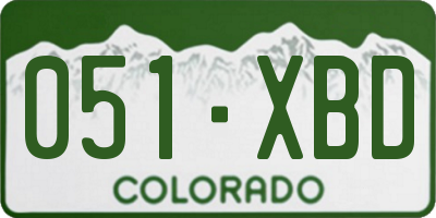 CO license plate 051XBD