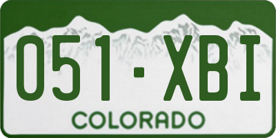 CO license plate 051XBI