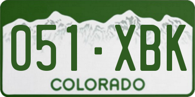 CO license plate 051XBK