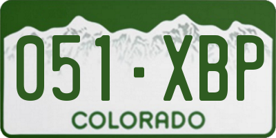 CO license plate 051XBP