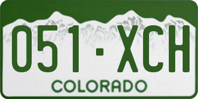 CO license plate 051XCH