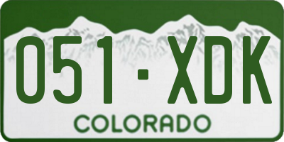 CO license plate 051XDK