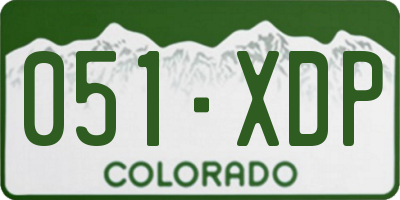 CO license plate 051XDP