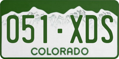 CO license plate 051XDS