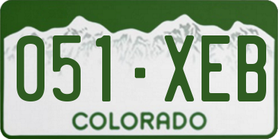 CO license plate 051XEB