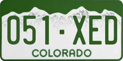 CO license plate 051XED