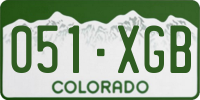 CO license plate 051XGB