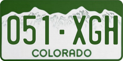 CO license plate 051XGH