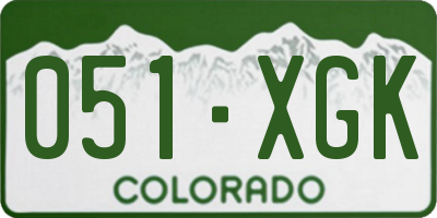 CO license plate 051XGK