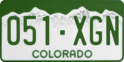 CO license plate 051XGN