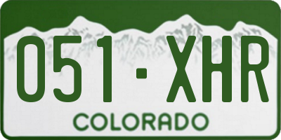 CO license plate 051XHR