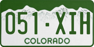 CO license plate 051XIH