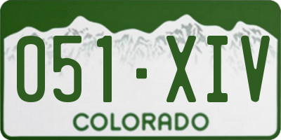 CO license plate 051XIV