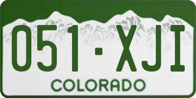 CO license plate 051XJI