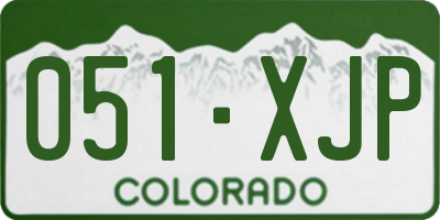CO license plate 051XJP