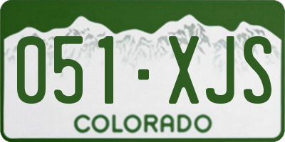 CO license plate 051XJS