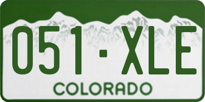 CO license plate 051XLE