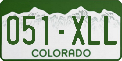 CO license plate 051XLL