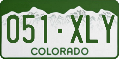 CO license plate 051XLY