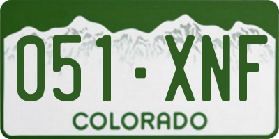 CO license plate 051XNF