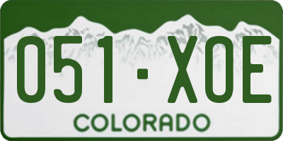 CO license plate 051XOE