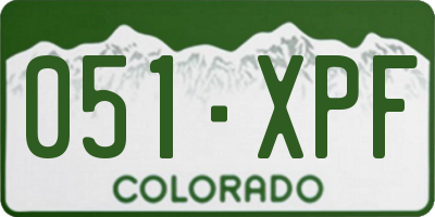 CO license plate 051XPF