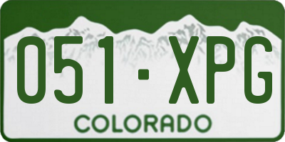 CO license plate 051XPG