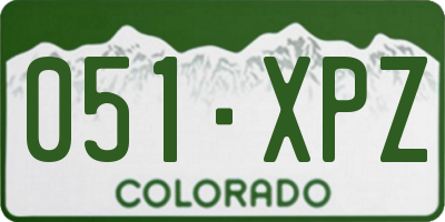 CO license plate 051XPZ