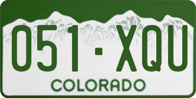 CO license plate 051XQU