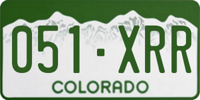 CO license plate 051XRR
