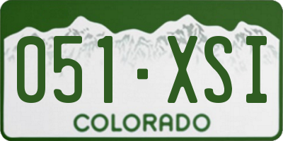 CO license plate 051XSI