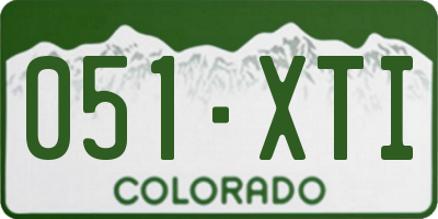 CO license plate 051XTI