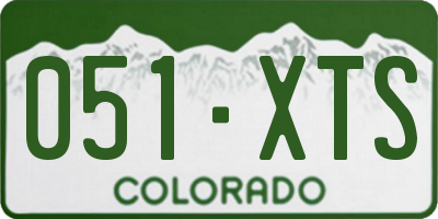CO license plate 051XTS
