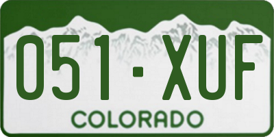 CO license plate 051XUF