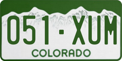 CO license plate 051XUM