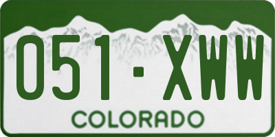 CO license plate 051XWW