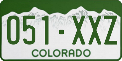 CO license plate 051XXZ
