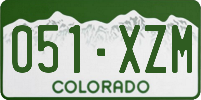 CO license plate 051XZM