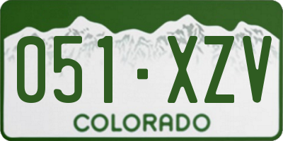 CO license plate 051XZV