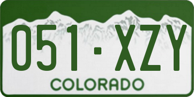 CO license plate 051XZY