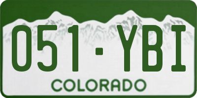 CO license plate 051YBI