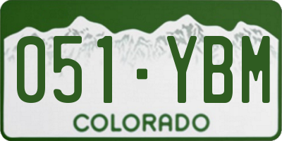 CO license plate 051YBM