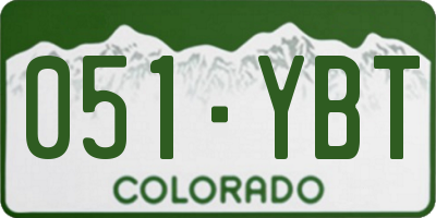 CO license plate 051YBT