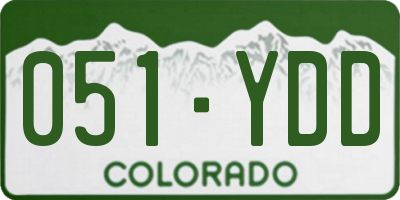 CO license plate 051YDD