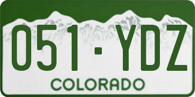 CO license plate 051YDZ