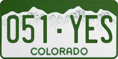 CO license plate 051YES