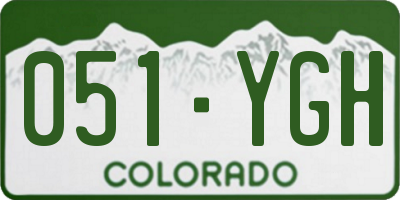 CO license plate 051YGH